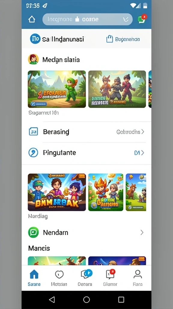 Tampilan antarmuka permainan yang menarik dan user-friendly.