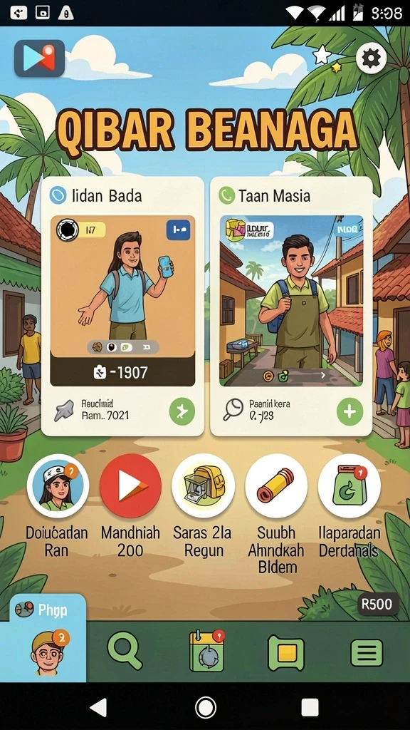 Screenshot menunjukkan pilihan kustomisasi yang beragam.