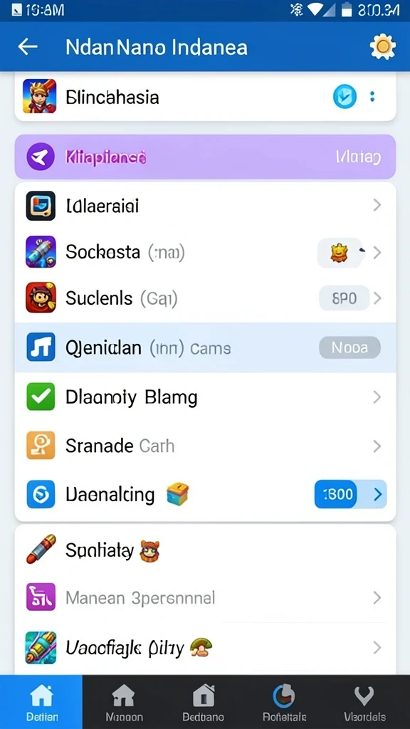 Beragam karakter dan item untuk dipilih.