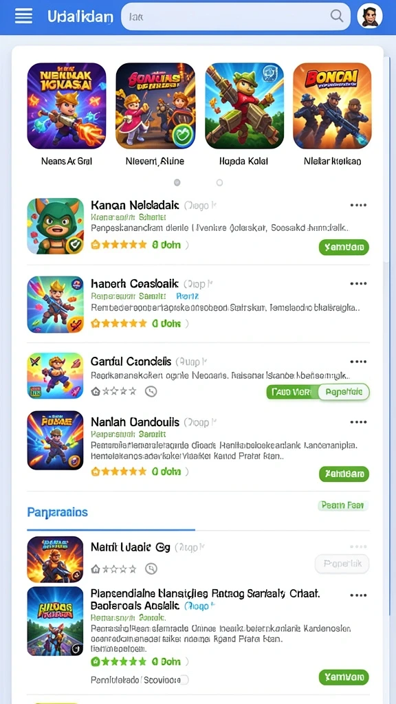 Antarmuka yang ramah pengguna, memudahkan navigasi dalam game.