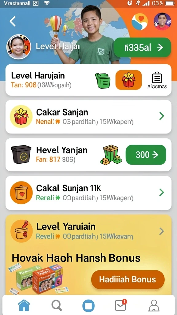 Sistem reward yang menarik dan memotivasi.