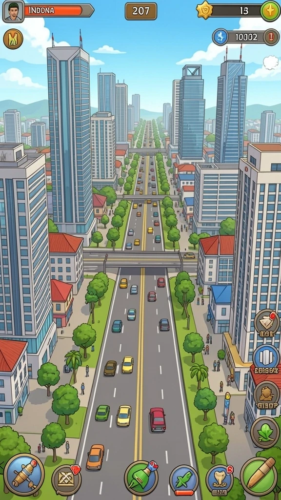 Tampilan level yang penuh warna dan menarik.