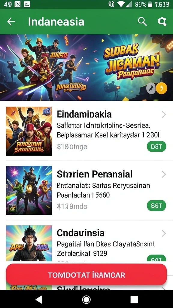 Tampilan layar utama yang menarik