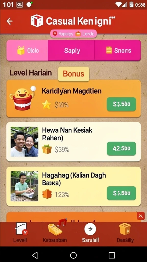 Level yang menantang dan beragam.